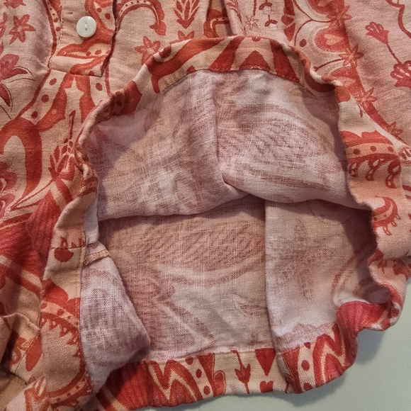 FARM Rio Jaipur Red Romper Short sleeves Collared Front button Size L - Picture 10 of 14